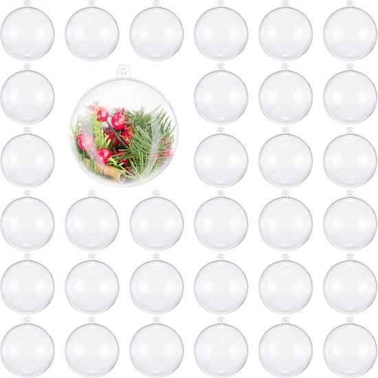 Transparante kerstbal - ø8 cm - set van 6