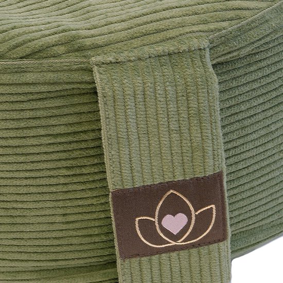 Meditatiekussen eco rib olijfgroen rond - Lotus - Yoga kussen van Merkloos — afbeelding 2