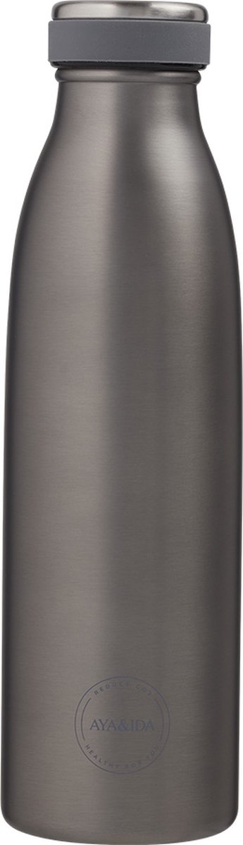 AYA&IDA - Drinkingbottle - Drinkfles - dubbelwandig - RVS - Cool Grey - 500ml