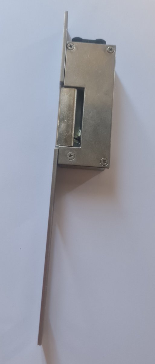 Effeff 12W-HZ Elektrische inbouw deuropener waterbestendig type 12W | spanningsloos vergrendeld | met schootsignalering | fix | sluitplaat 318 RVS | 12V= eE | DIN links | 100 x 22 x 38 mm - 10000918
