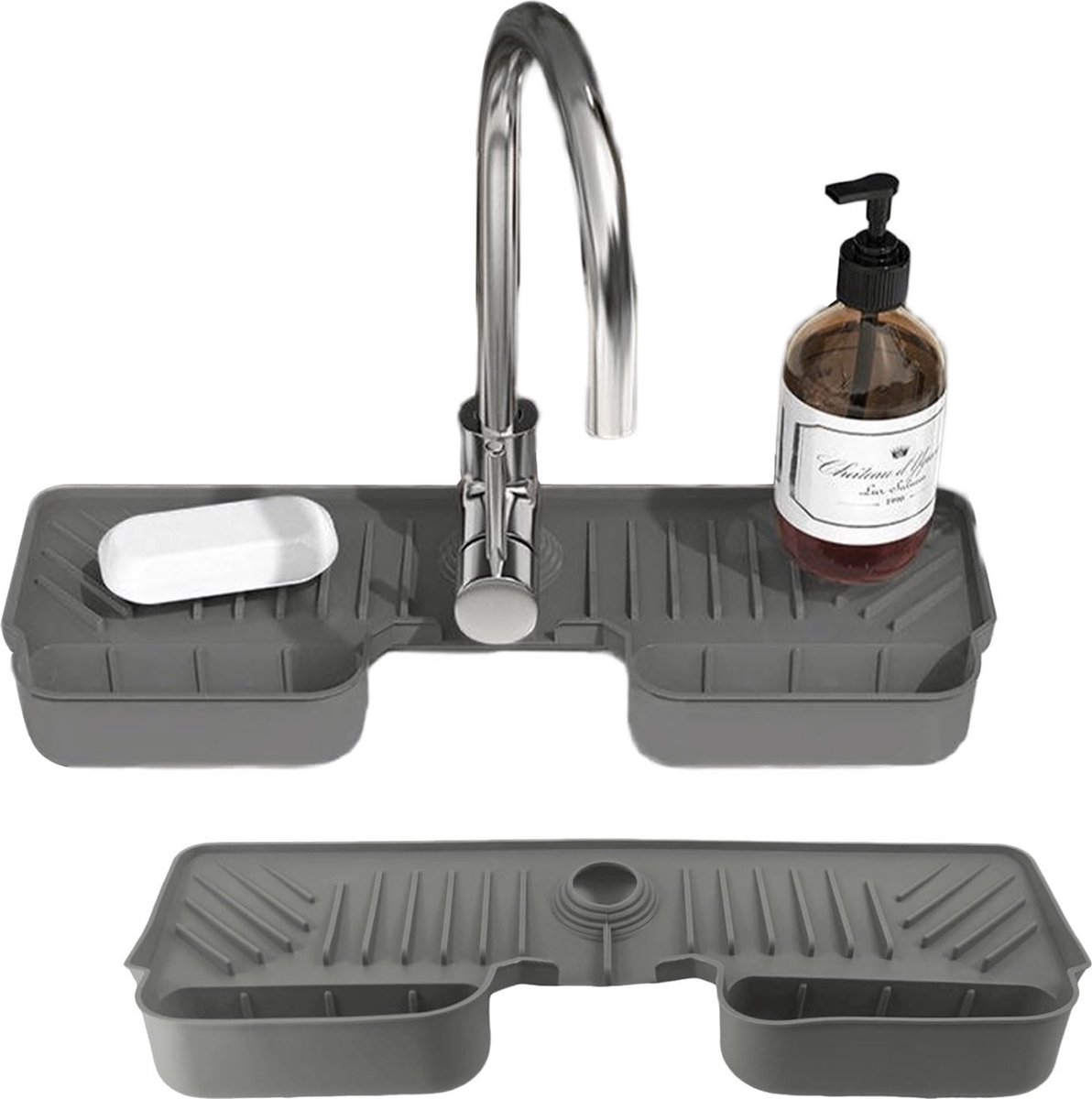 Goedkoopste Selbro ® Afdruipmat Set voor Keuken en Badkamer met Antislip Functie, Donkergrijs, 2 Stuks