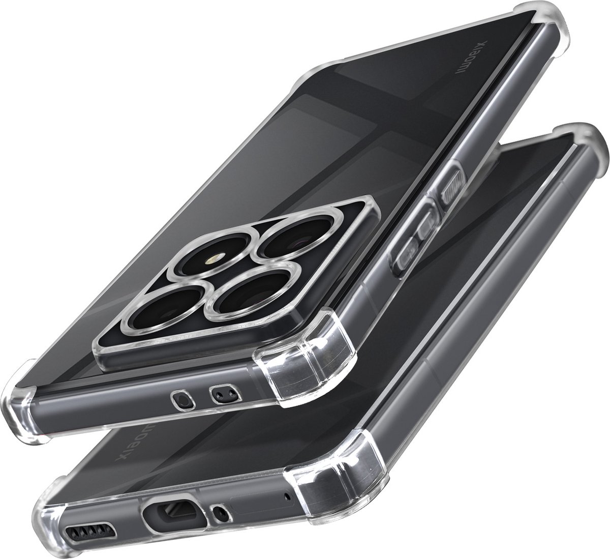 Mayaxess, Schokbestendig hoesje voor Xiaomi 14T Pro met verstevigde hoeken, Transparant