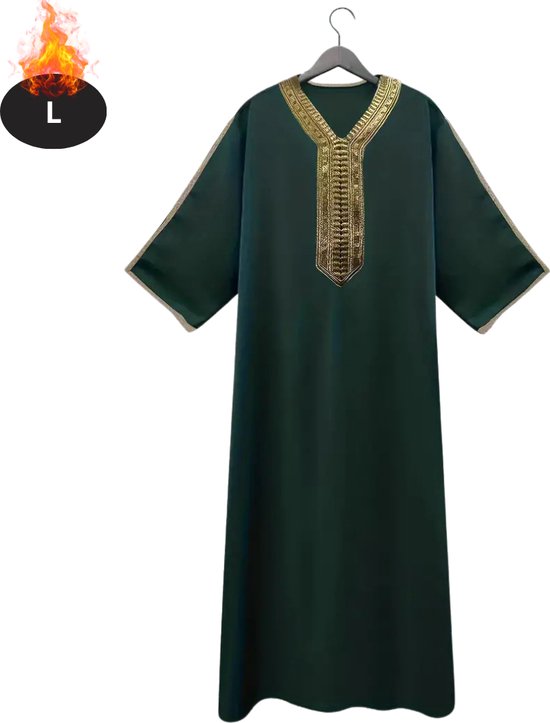 Kaftan Abaya Herenrobe, katoen, linnen, casual, losse gebedskleding voor mannen, islamitische Afghaanse Arabische kleding, moslimjurken, 7 - Marine, XXL