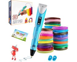 Modito 3D Pen Starterspakket - Inclusief 116 meter Filament in 16 Kleuren - Gratis Tekenboek & Lange Laadkabel - Geschikt voor ABS & PLA Filament - Blauw
