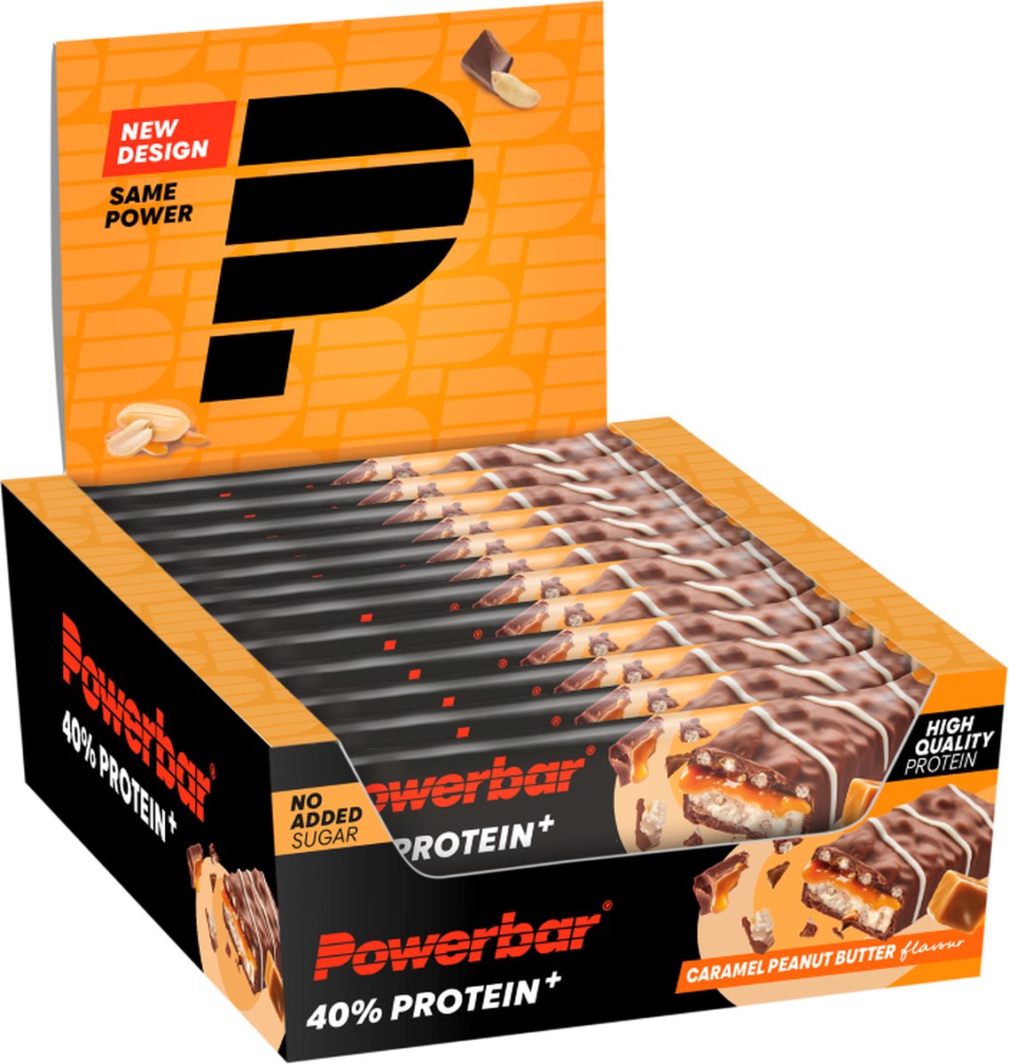 Goedkoopste Powerbar eiwitreep | 40 Protein Crisp Bar | Caramel Peanut Butter - 12x40g