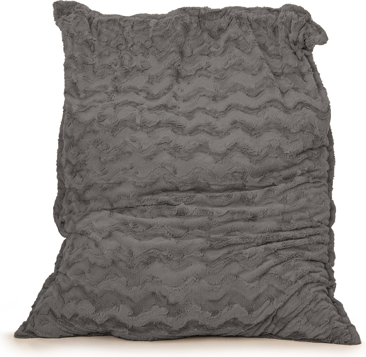 Drop & Sit - zitzak/zitkussen - stijlvolle bontlook (faux) - antraciet - 100x 150 - heerlijk zacht
