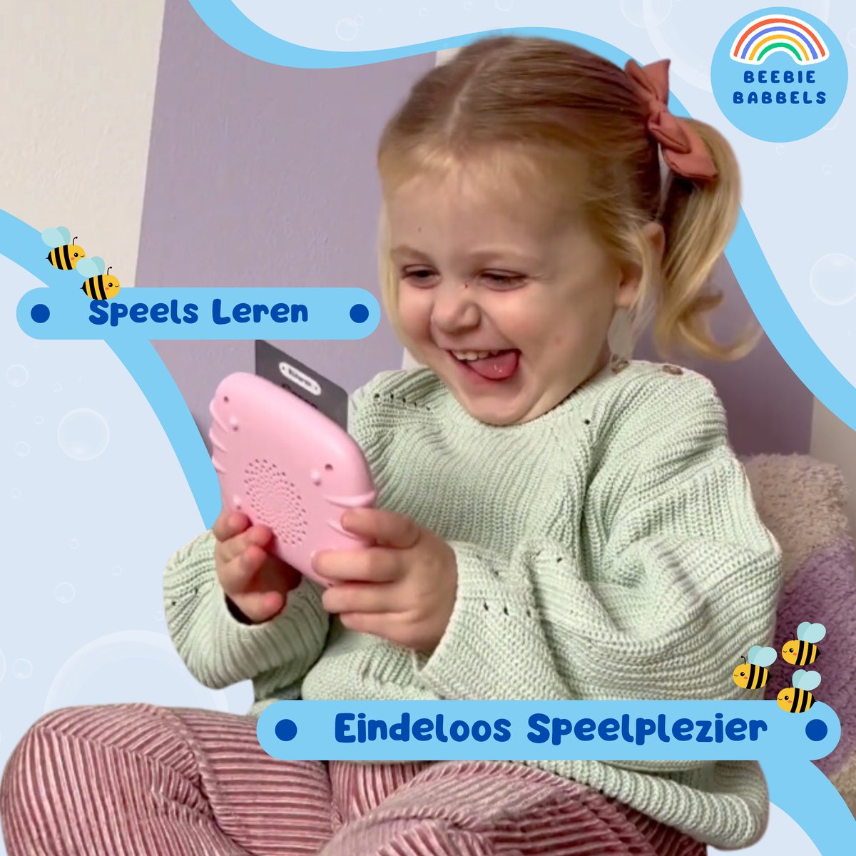 Beebie Babbels - De Taalbuddies Bundel Deal - 1x Blauwe Variant & 1x Roze variant - Educatief Speelgoed - Leer Nederlands - Montessori Speelgoed - Taalontwikkeling - Cognitieve Vaardigheden - Pratende Flitskaarten — afbeelding 15
