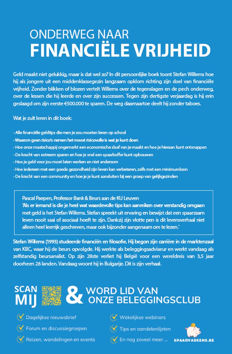 Onderweg naar financiële vrijheid - back cover