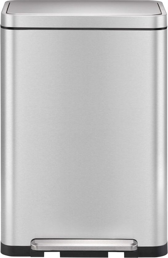 EKO - X-Cube recycling pedaalemmer 20+20 liter - Stainless steel Stainless steel - mat RVS - Prullenbak