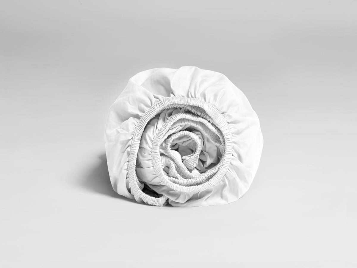 Yumeko hoeslaken topper katoen satijn wit 140x200x10 - Bio, eco & fairtrade