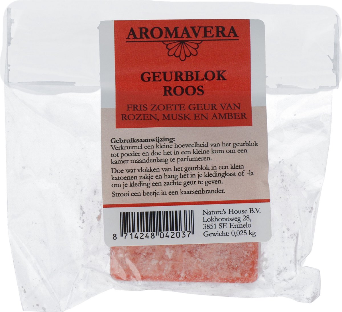 Goedkoopste Aroma Vera - Amberblokje - Geurblokje - Rose - Voor langdurige geur - 1 stuks