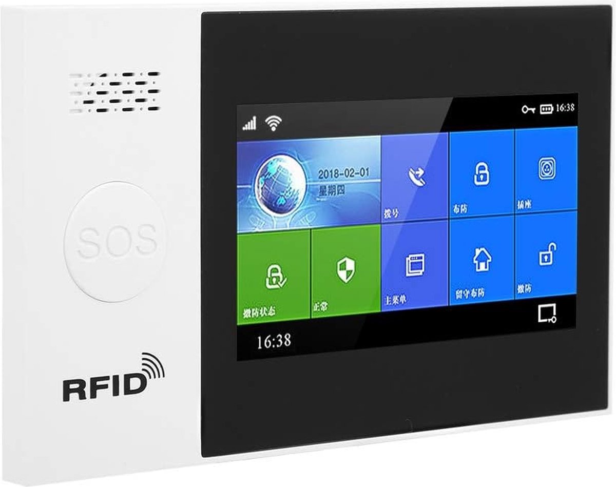 Alarmsysteem - Sirene - Smart Home Beveiligingssysteem - APP - Draadloos - SOS - 4.3 inch LCD - met Alexa - APP Bediening - PSTN - Wit