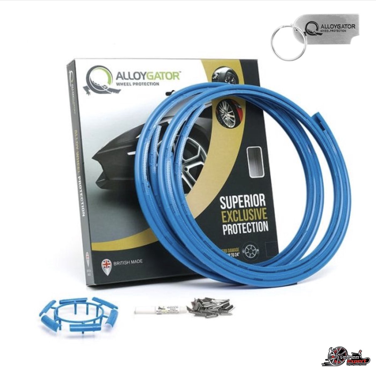 Alloygator Velgbescherming + Sleutelhanger | Licht Blauw | Stoeprand Bescherming | EXCLUSIVE (12-24" inch)