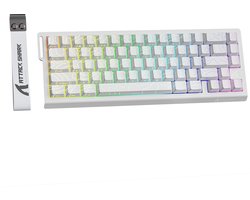 ATTACK SHARK X68HE - Magnetic Switch Wired Gaming Toetsenbord - 66keys - RGB - Side Printed PBT Keycaps - Decorative Lanyard - 8Khz - 0.01mmRT - 0.125ms - White Contour Line