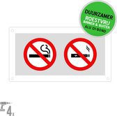 Pictogramme/panneau Dibond + perçages | Non fumeur / E-cigarette interdite | 30 x 15 cm | Gris | Vape | Durable | Inoxydable | 1 pièce