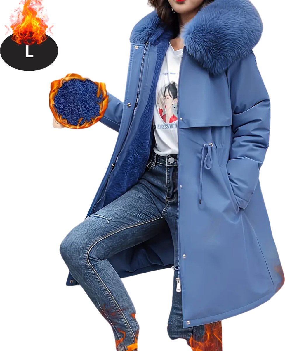 Bovista Winterjas Parka Dames Winter Jas Volwassen Stijlvol Levendig Blauw