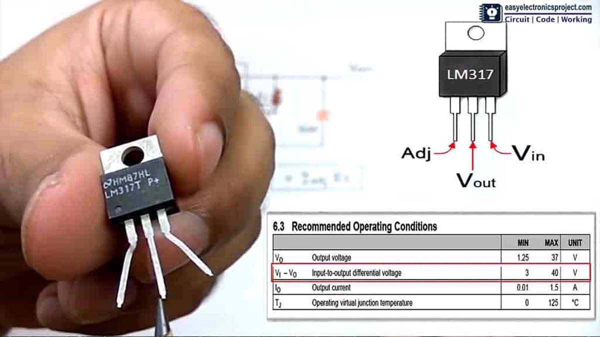 LM 317 -Instelbare spanningsregelaar (Adjustable Voltage Regulator)