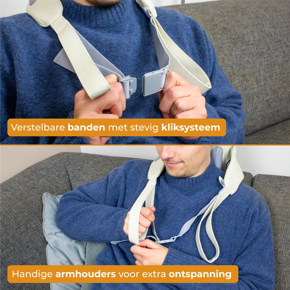 Afbeelding 2 van Nuvance Massagekussen - Nekmassage Apparaat - Shiatsu - Draadloos - Verwarmd - Massage Apparaat ook voor Arm Rug & Been