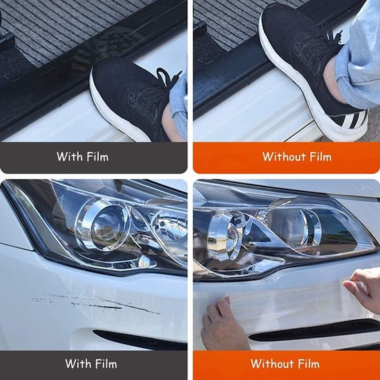 Film De Protection Seuil De Porte Voiture Transparent 10cm X 10m - Protection Peinture Anti-Rayures Universelle