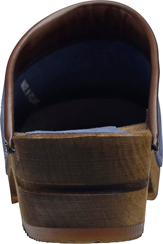 Mules en bois pour femmes Sanita Sabots pour femmes Wood-Chrissy Open cuir 1200009W bleu