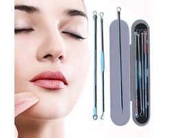 4 Stuks Mee eters verwijderen - Professionele kit - Tegen acne en puisten - Comedonendrukker -…