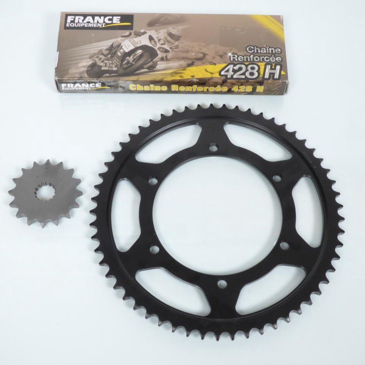 Kettingset Frankrijk Uitrusting voor Motorfiets Yamaha 125 TDR 1993 tot 2002 16X57 / 4FU / 5AE1/2 Gloednieuw