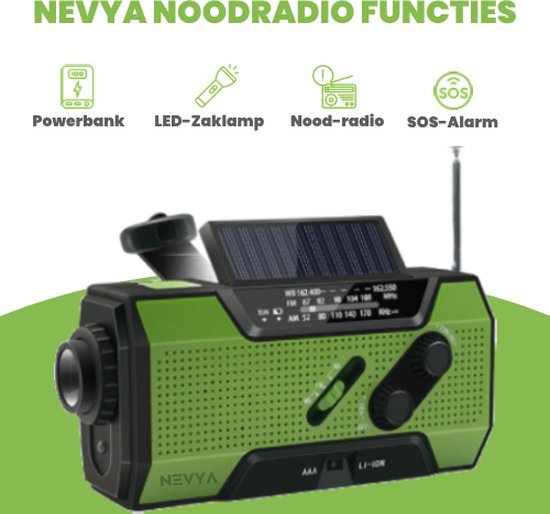 Nevya Nevya | Noodradio | Noodradio Solar Opwindbaar | Draagbare radio ...