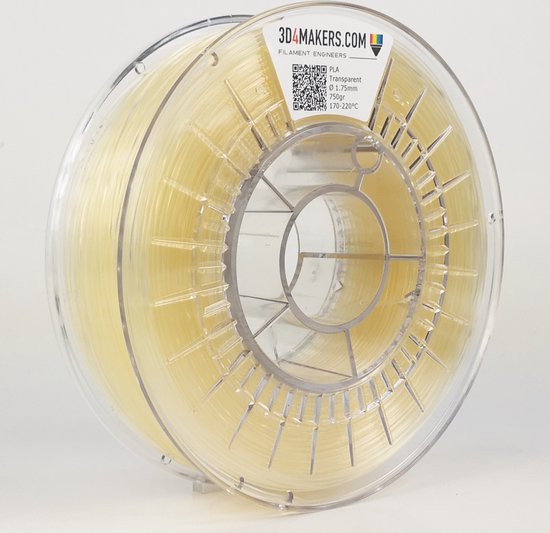 3D4Makers - PLA Filament - 1.75mm - 2300 gram - Transparent