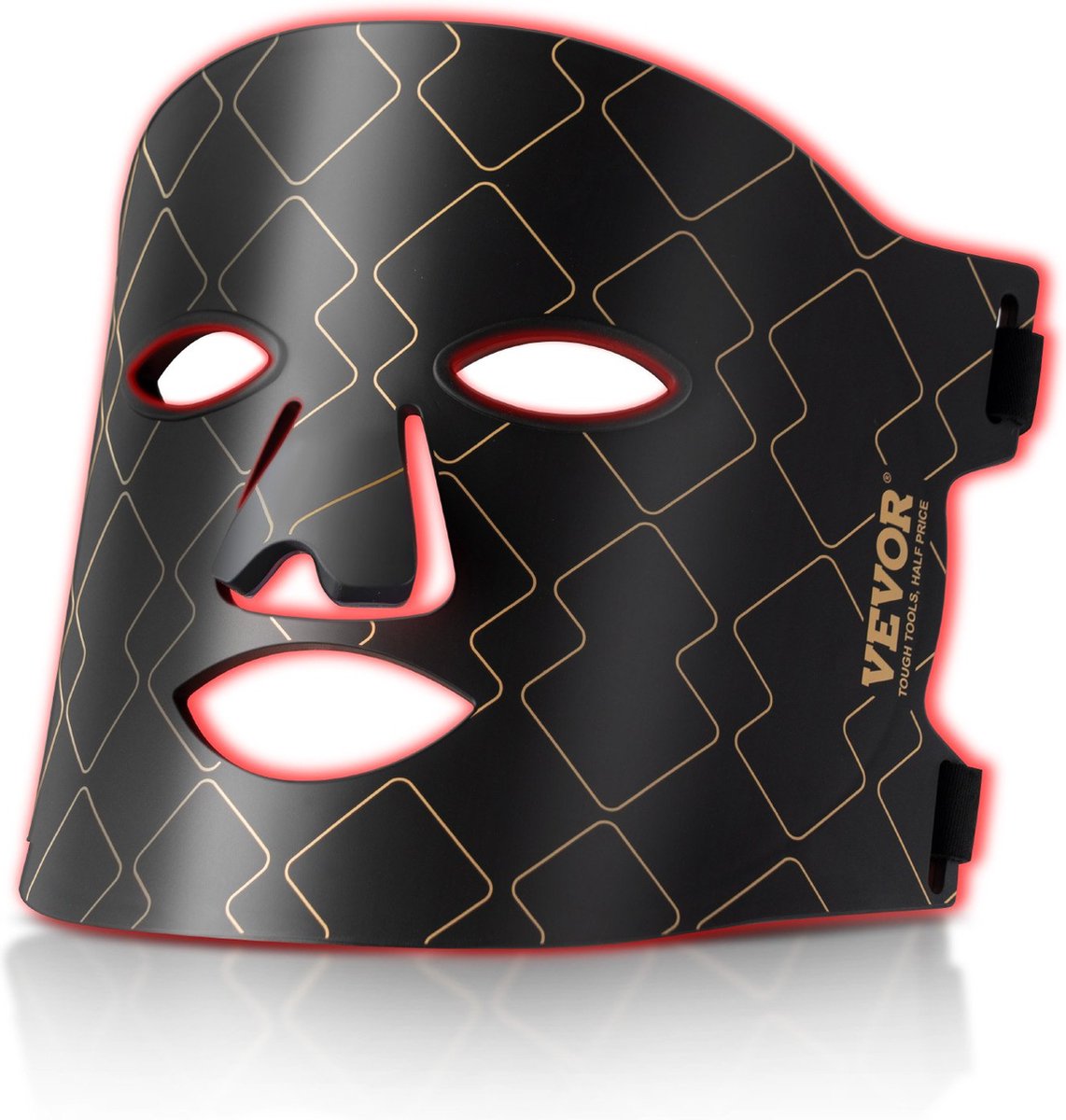 Gezichtsmasker - Lichttherapie - Infrarood - LED - Drie golflengten - 74 LED lampen - 300 x 195 x 6 mm - 470 gram