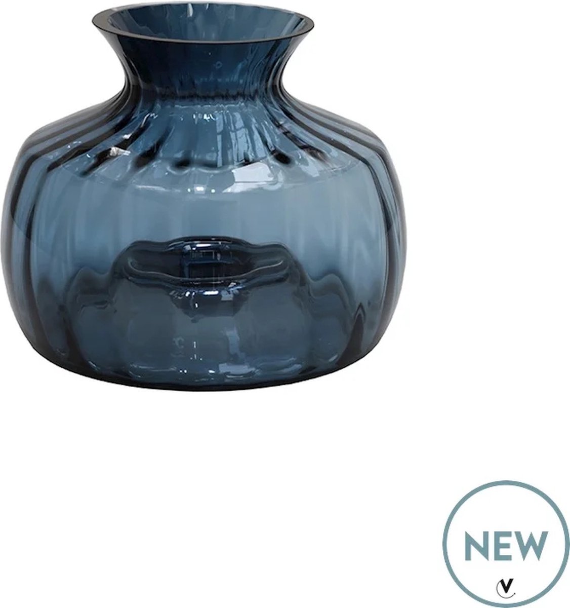 Vaas Glyde | blue - blauw | uniek model | nieuw | Ø18,5 x H14,5 cm