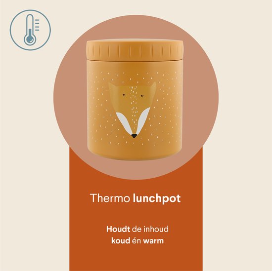 Trixie Thermos container - Mr. Fox - Thermo lunchpot voor kinderen - 500 ML - RVS Lunchbox - Oranje van Trixie — afbeelding 5