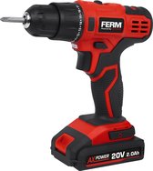 Bol.com FERM - AX-POWER - CDM1184 - Accuboormachine - 20Volt - en - 2.0Ah accu - en - Lader - 17 slipkoppelingen - Schroef/Boors... aanbieding