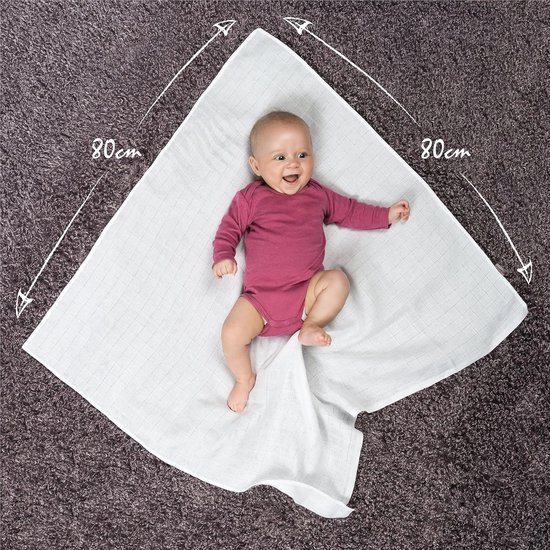 Multifunctionele Hydrofiele Luiers - Set van 10 Stuks - 80x80 cm - Hoge Kwaliteit en Duurzaam - Geschikt voor Kookwas en Droger van SweetDreams — afbeelding 2