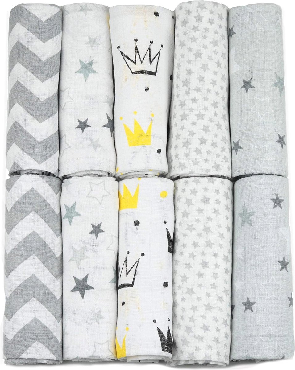 Goedkoopste Hydrofiele Doeken 10-Pack - 70x80cm - Spuugdoekjes voor Baby's - Uniseks