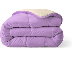 Zelesta Everyday Duo Lila & Sand Beach 200x200cm - Dekbed zonder overtrek - 30 dagen proefslapen - Wasbaar hoesloos dekbed - Bedrukt dekbed - All year zomerdekbed & winterdekbed