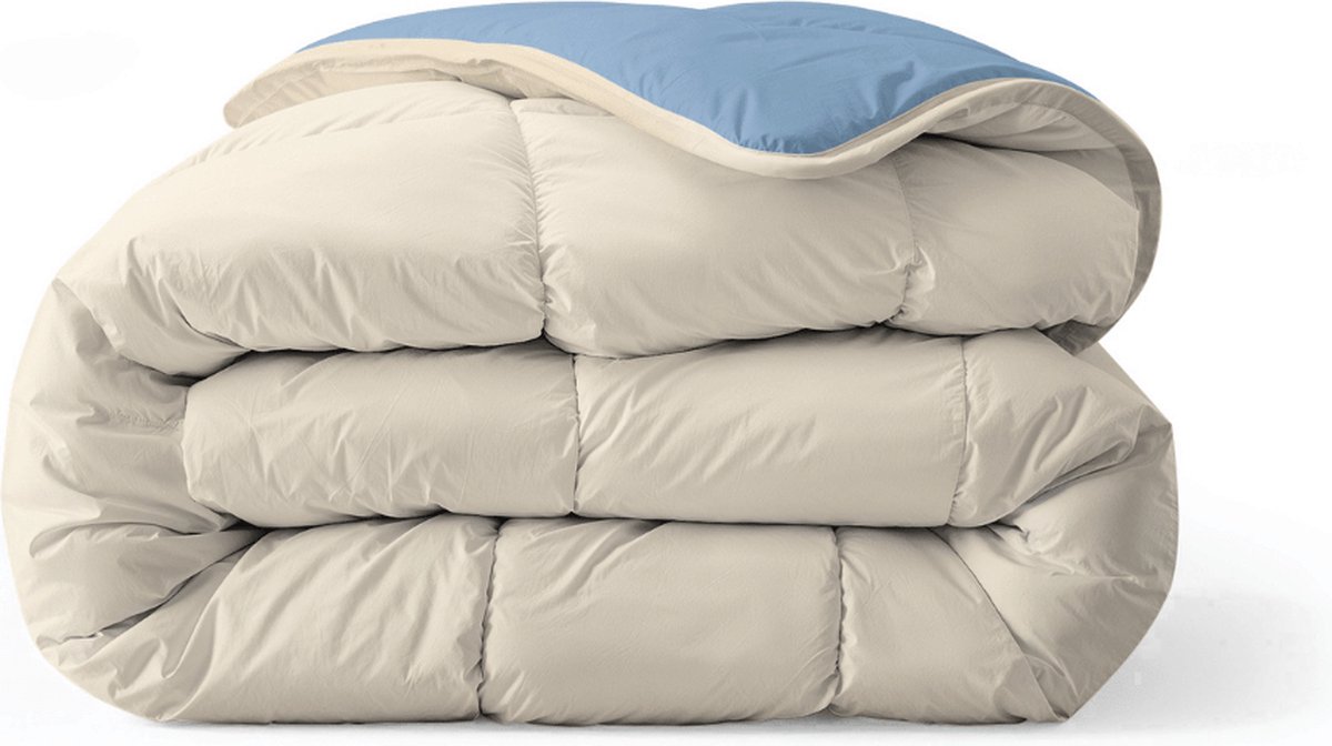 Zelesta Everyday Duo Bluefog & Sand Beach 140x200cm - Dekbed zonder overtrek - Wasbaar hoesloos dekbed - Bedrukt dekbed - All year zomerdekbed & winterdekbed