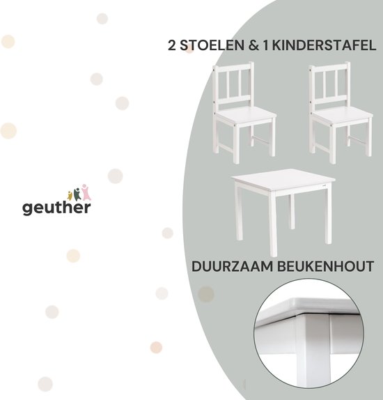 Geuther Kinderstoeljes voor Peuter met Kindertafel - Kinderzitgroep - Wit van Geuther — afbeelding 3