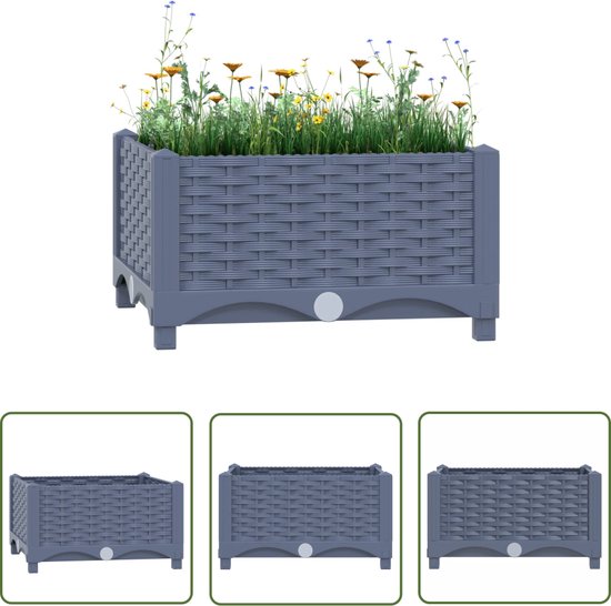 Aluminium plantenbak met wielen 120x50x50 cm kopen? Gras&Groen