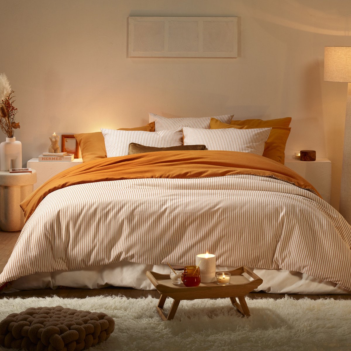 De Witte Lietaer Dekbedovertrek Cleo Copper - Hotelmaat - 260 x 240 cm - Katoen Flanel