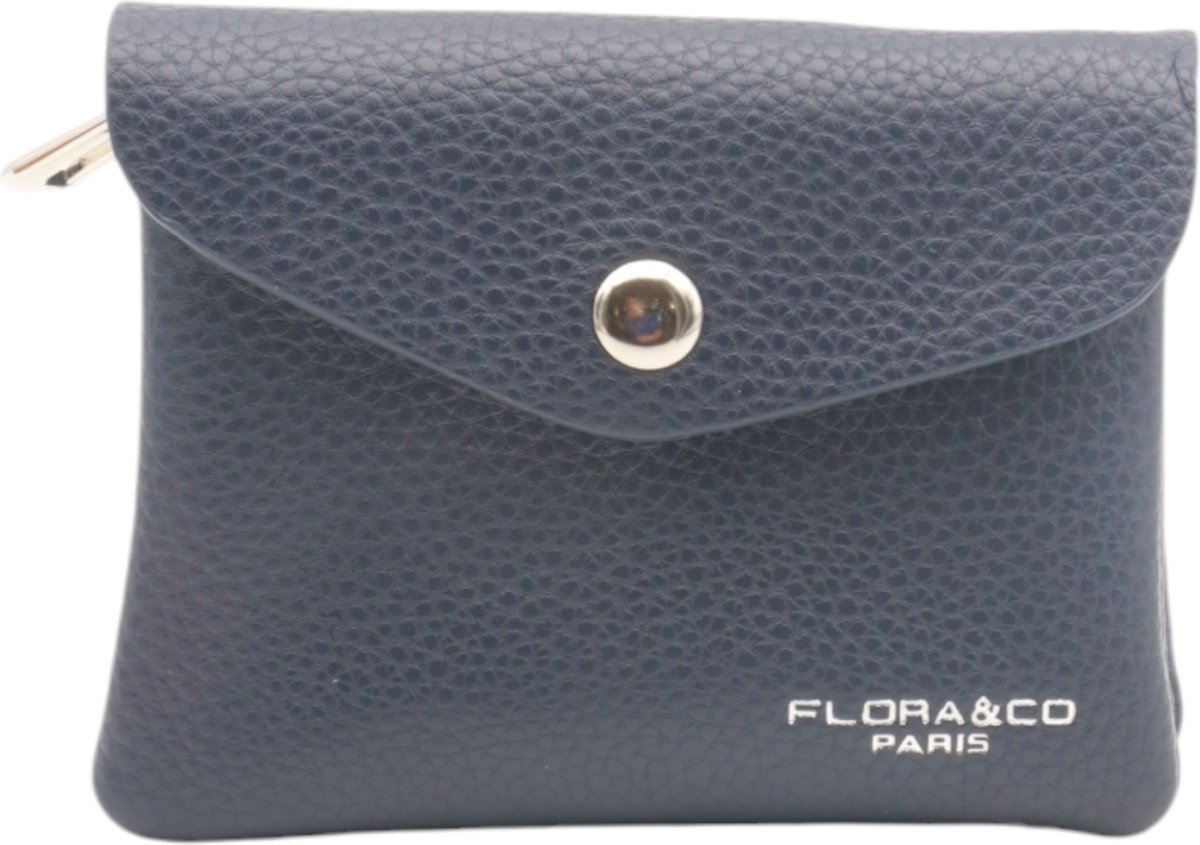Flora & Co - Dames Portemonnee - Portefeuille - Beurs - Wallet - met rits - blauw
