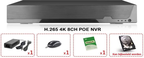Home-Locking PoE camerasysteem met NVR 5.0MP , 8ch H265 met 4 bullet PoE camera's 1944P 5.0MP. T-530-4 van Home-Locking — afbeelding 3