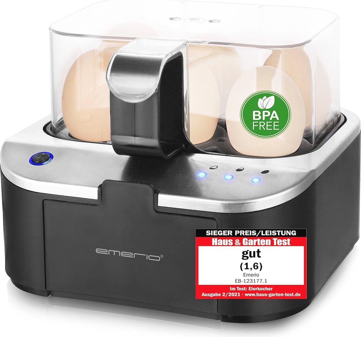 Volautomatische eierkoker met spraakweergave - Kook 6 eieren perfect in één proces