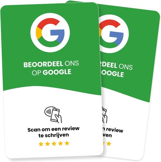 Google Review Kaart - NFC Google Review Kaart - 2 Stuks - Groen