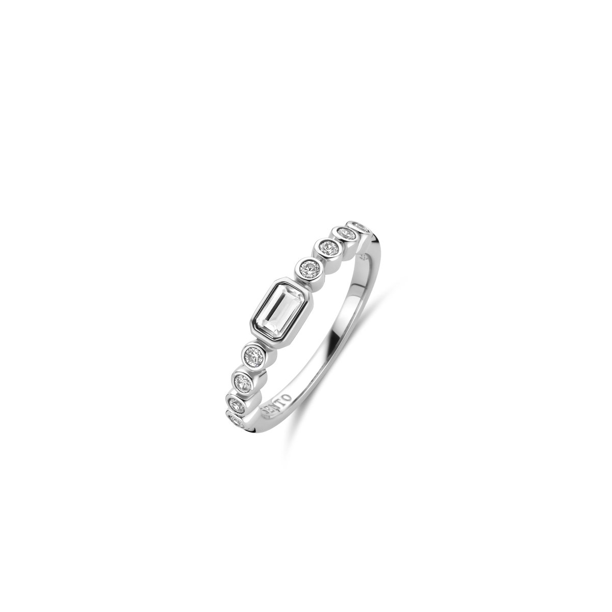 TI SENTO Dames Ring - 925 zilver - Zirconia wit - Maat 17.25 mm / maat 54 - 12340ZI