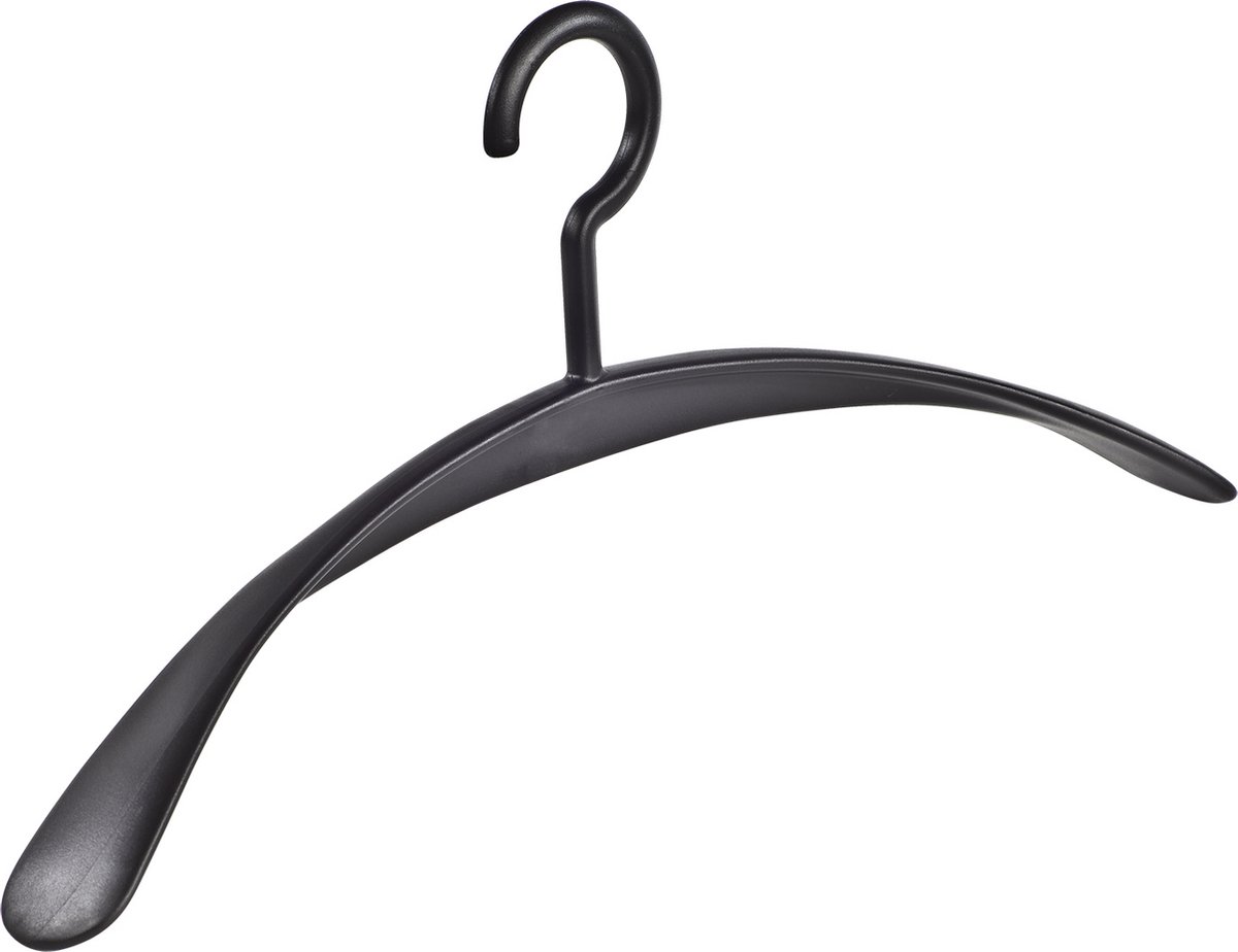 De Kledinghanger Gigant - Garderobehanger - Jassenhanger - Volwassenen - 6340 - 20 Stuks - Wing - Kunststof - Zwart - Schouderverbreding 4,2 cm - 45 cm - Kledinghanger - Kleerhanger (6340_00/20)