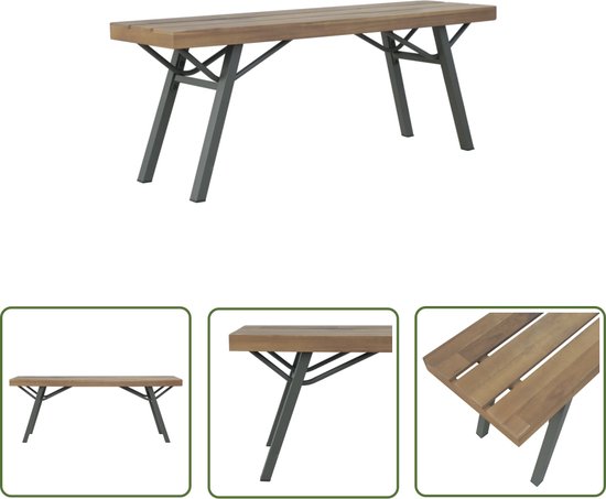 The Living Store Banc de jardin en bois - 120 x 31 x 45 cm - Bois d'acacia Massief