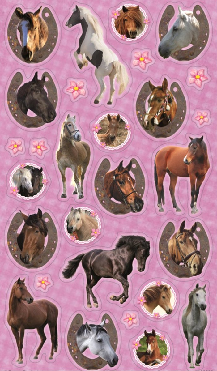 Stickers Paarden - 4 Stickervellen - Knutselen Meisjes - Beloningsstickers — afbeelding 2