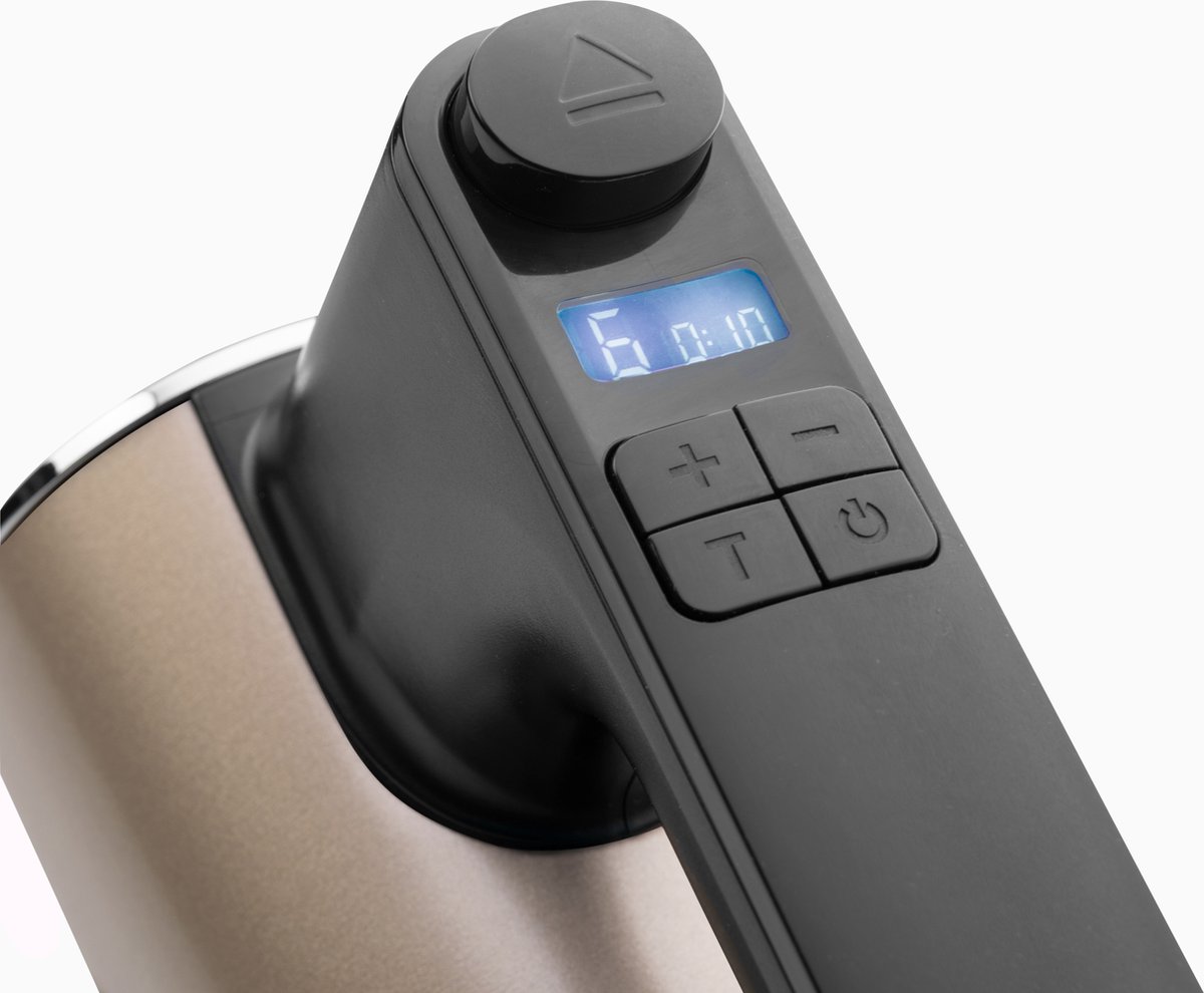 Bestron Power Handmixer, Krachtige Handmixer Met 6 Snelheden Turbo Functie Lcd Display Mixer Inclusief 2 Gardes 2 Kneedhaken Lichtgewicht Van 1kg Kleur Roze