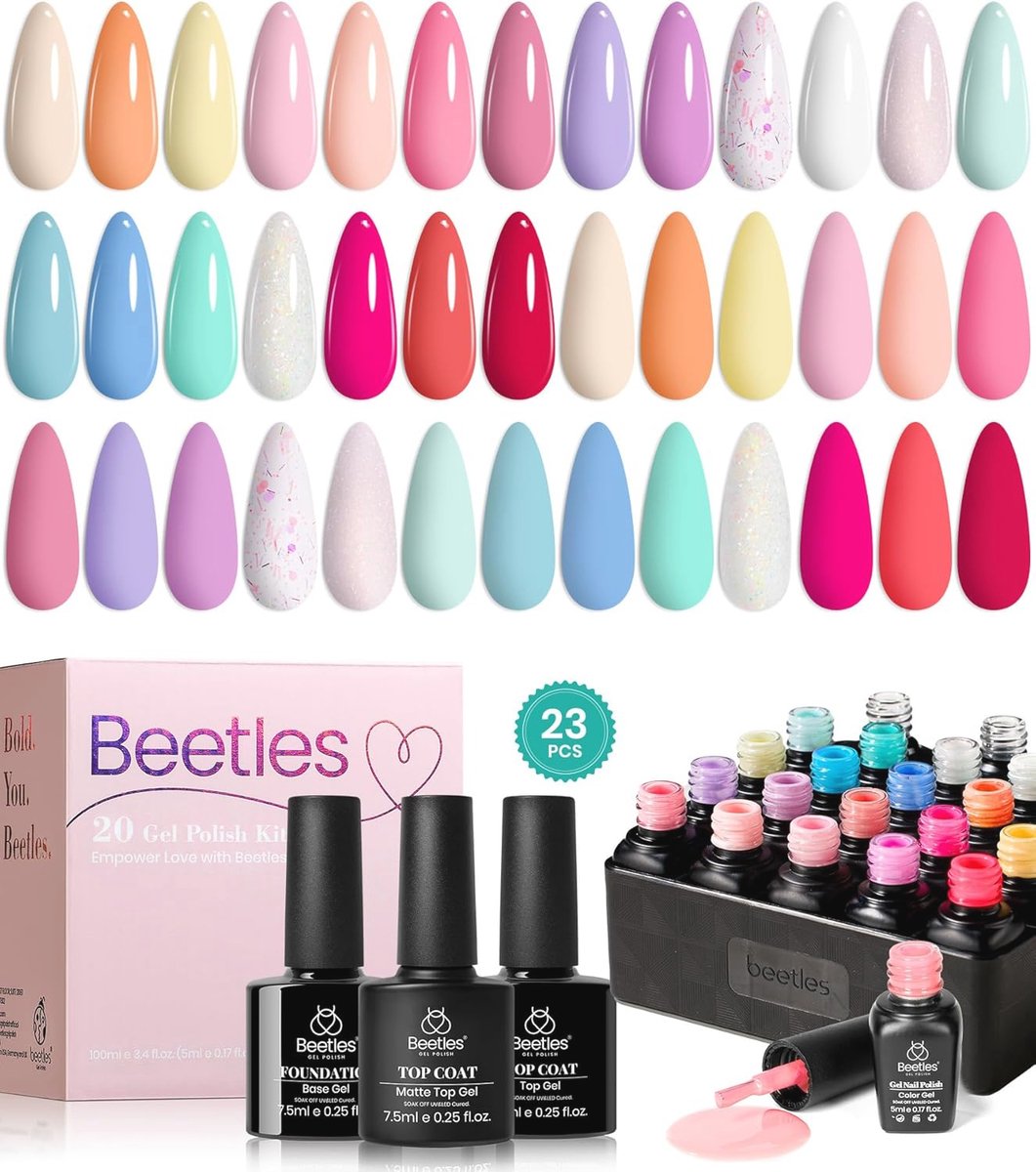 Goedkoopste 20 Kleuren UV Gel Nagellak Set - Glanzend en Matte Top Coat, DIY Manicure Essentials