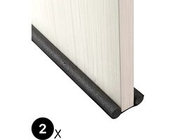 Tochtstrips Voor Deuren - Set Van 2 - Dubbele Tochtstopper - Set Van 2 - Tochtrollen - Isolatie Deur - Aanpasbaar - 95 Cm - Tochtrol - Zwart